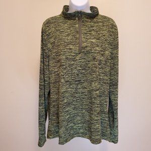 LIDA Collection Green Half Zip Long Sleeve Pullover Top with Thumb Holes - L/XL